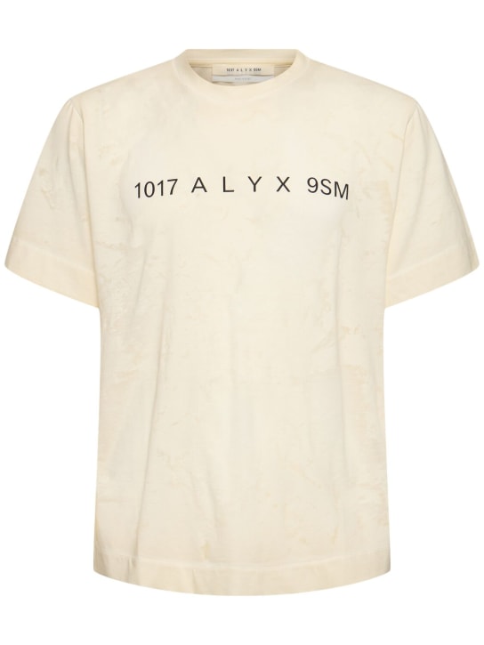 1017 Alyx 9sm: Logo print translucent s/s t-shirt - White - men_0 | Luisa Via Roma