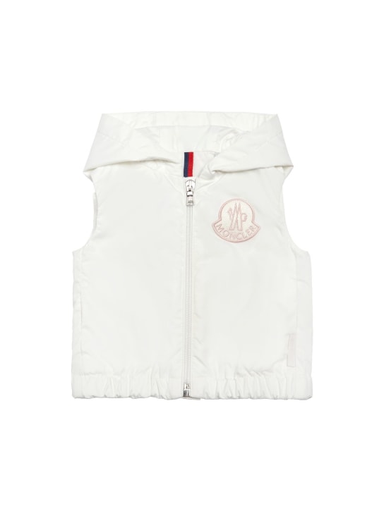 Moncler: Logo patch tech vest - White - kids-girls_0 | Luisa Via Roma