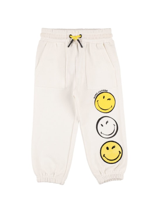 Marc Jacobs: Pantaloni SmileyWorld in felpa di cotone - Bianco - kids-boys_0 | Luisa Via Roma