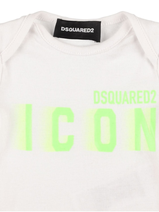 Dsquared2: Cotton jersey bodysuit - White/Green - kids-girls_1 | Luisa Via Roma