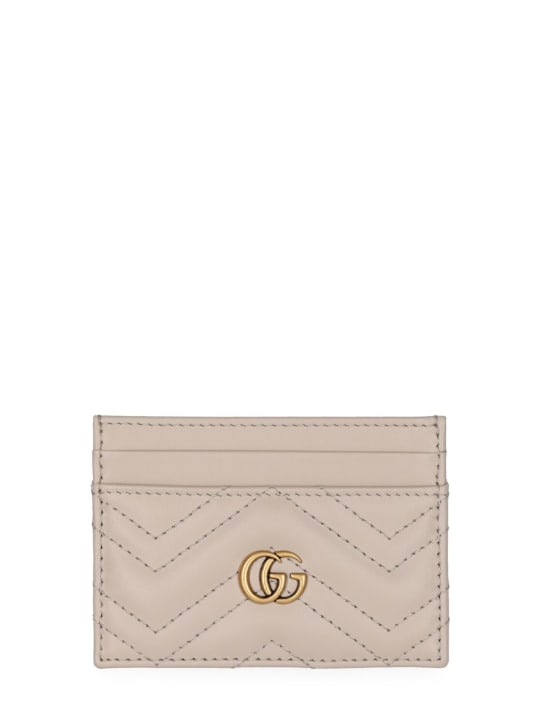 Gucci: GG Marmont matelassé leather card case - White - women_0 | Luisa Via Roma