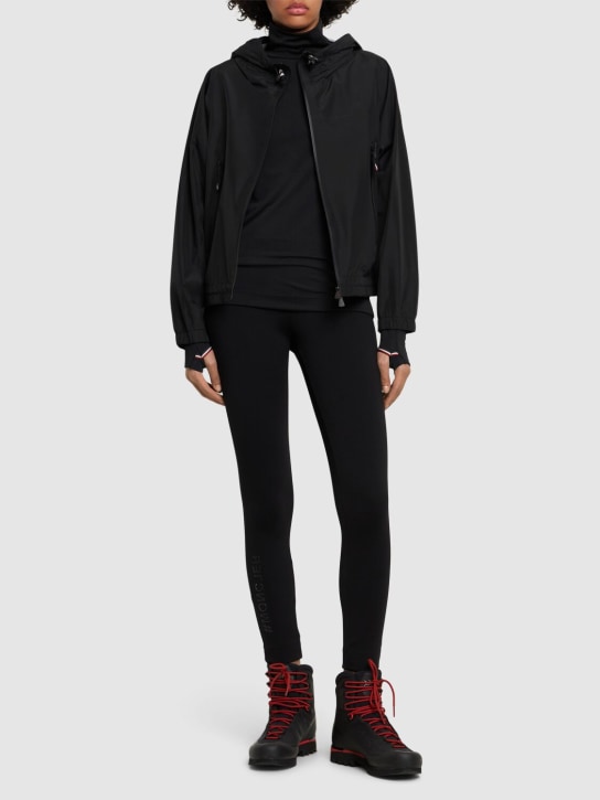 Moncler Grenoble: Fanes hooded nylon jacket - Black - women_1 | Luisa Via Roma