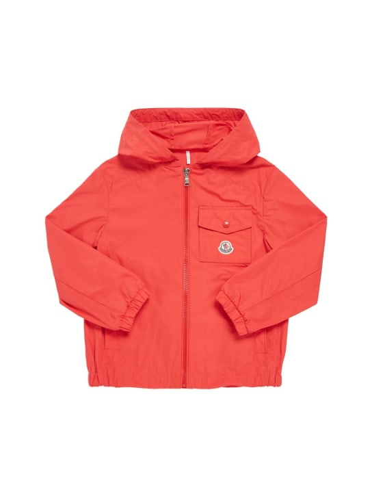 Moncler: Ebo tech rainwear jacket - Red - kids-girls_0 | Luisa Via Roma