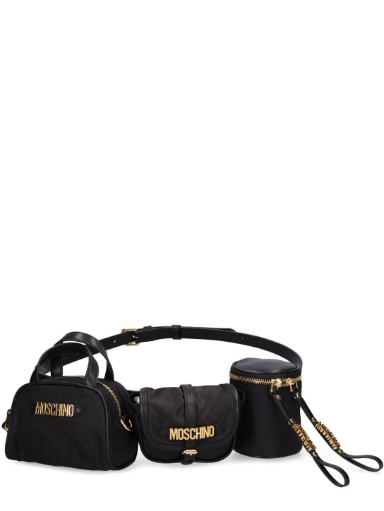 Moschino: Multi-pocket nylon belt bag - women_0 | Luisa Via Roma