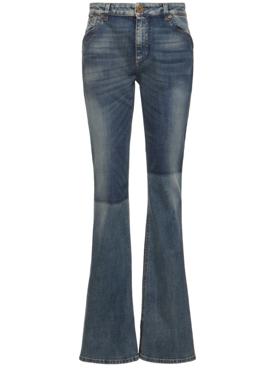 Balmain: Western denim bootcut jeans - Blue - women_0 | Luisa Via Roma