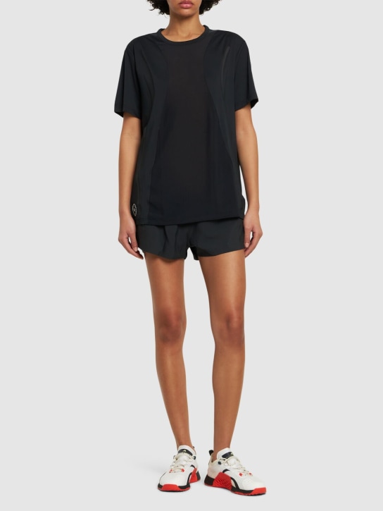 adidas By Stella McCartney: Running t-shirt - Black - women_1 | Luisa Via Roma