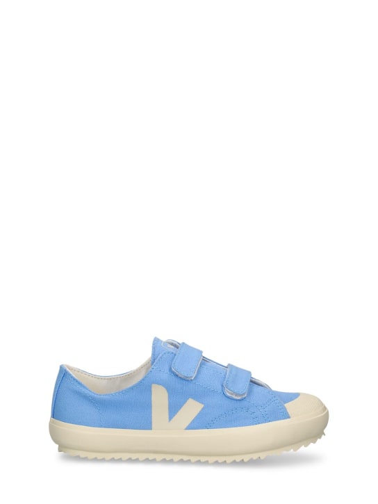 Veja: Ollie cotton canvas strap sneakers - Light Blue - kids-boys_0 | Luisa Via Roma