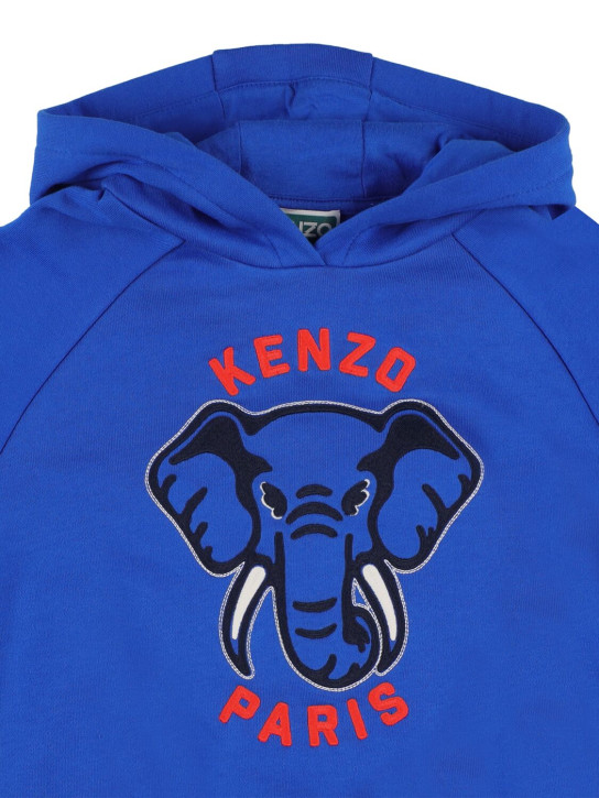 Kenzo Kids: Sweat-shirt en coton à capuche - Bleu - kids-boys_1 | Luisa Via Roma