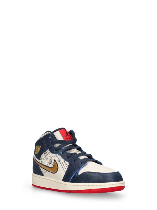 Nike: Sneakers Air Jordan 1 Mid SE - Armory Navy/Met - kids-boys_1 | Luisa Via Roma