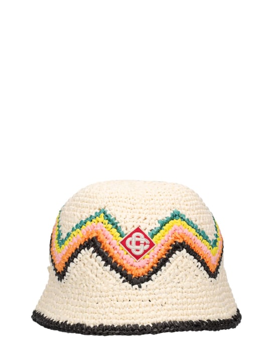 Casablanca: Chevron raffia effect crochet hat - men_0 | Luisa Via Roma