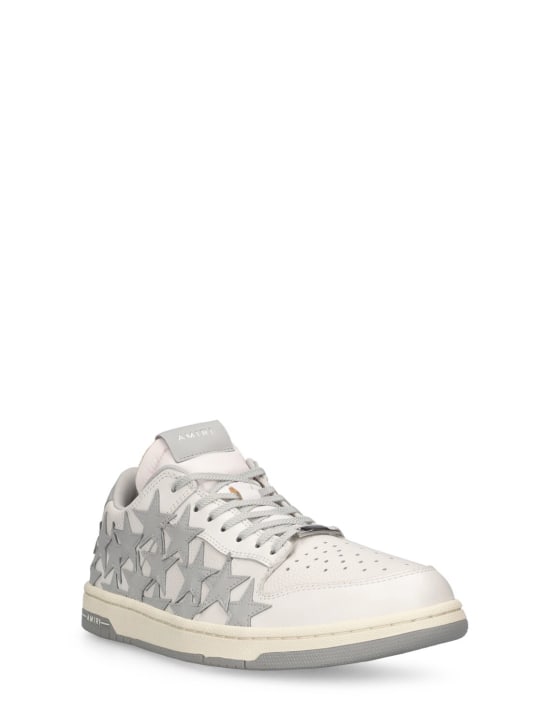 Amiri: Stars cashmere low top sneakers - White/Grey - men_1 | Luisa Via Roma