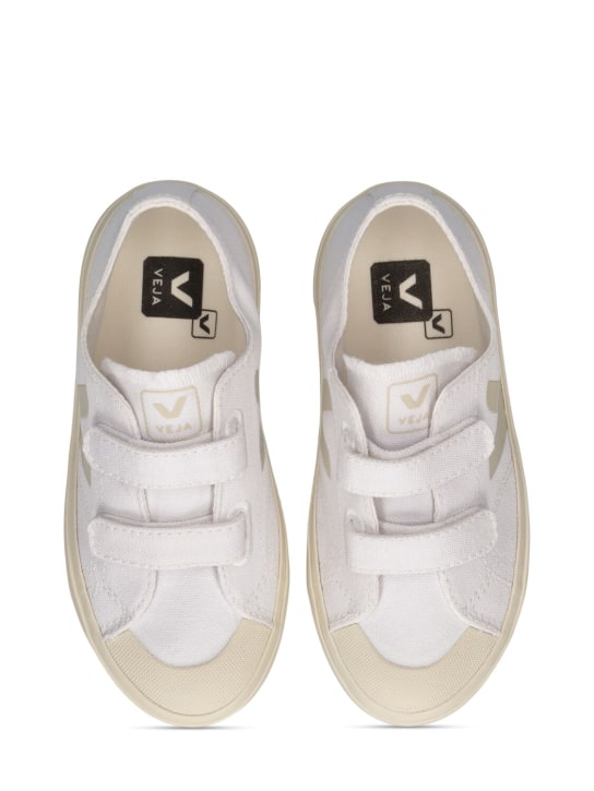 Veja: Ollie cotton canvas strap sneakers - White - kids-boys_1 | Luisa Via Roma