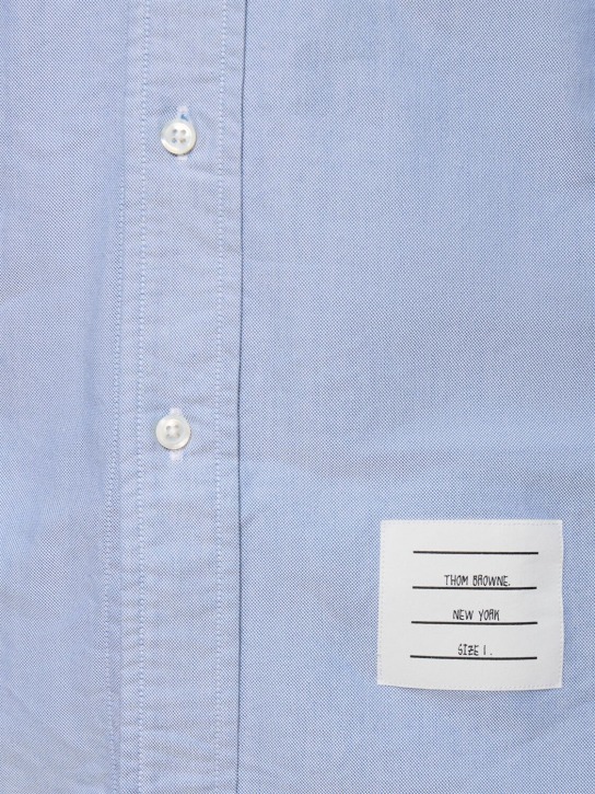 Thom Browne: Classic oxford button down shirt - Light Blue - men_1 | Luisa Via Roma
