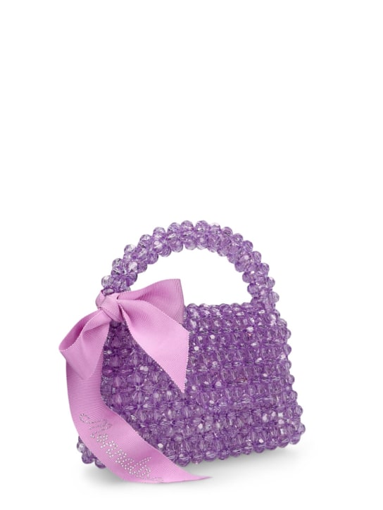 Monnalisa: Crystal bead handbag w/bow - Light Purple - kids-girls_1 | Luisa Via Roma