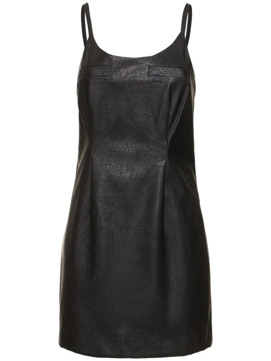 Designers Remix: Maya faux leather mini dress - Black - women_0 | Luisa Via Roma