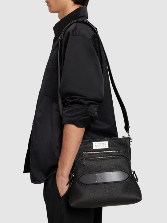 Maison Margiela: Soft 5AC leather work bag - Black - men_1 | Luisa Via Roma