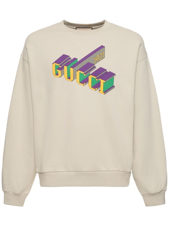 Gucci: Sweatshirt aus Baumwolle - Eis - men_0 | Luisa Via Roma