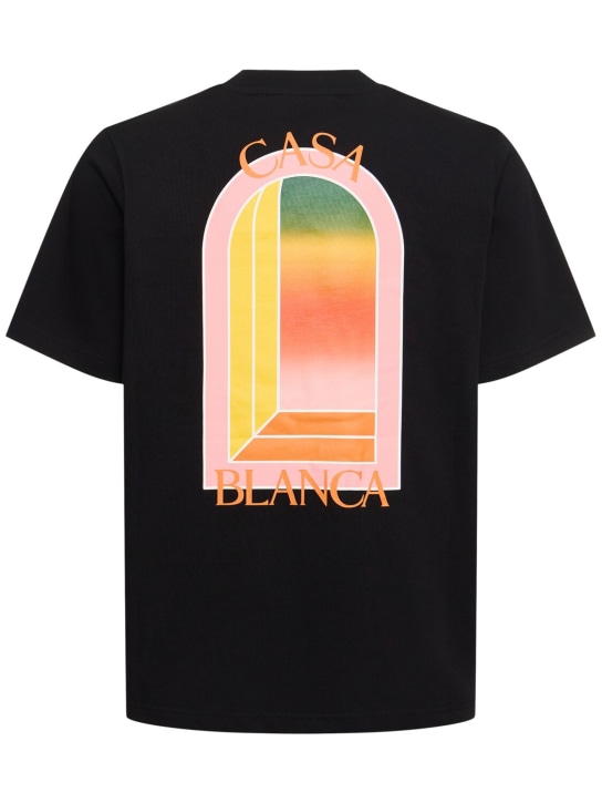 Casablanca: LVR Exclusive Gradient Arch t-shirt - Black - men_0 | Luisa Via Roma