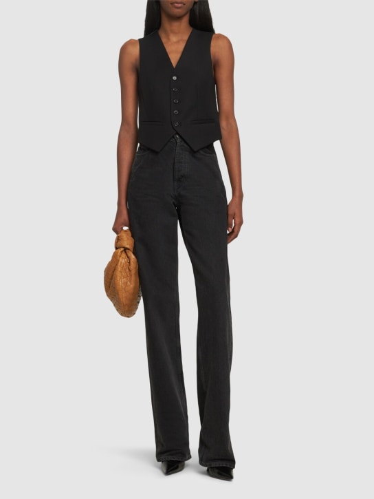 The Frankie Shop: Gelso lyocell blend waistcoat - Black - women_1 | Luisa Via Roma