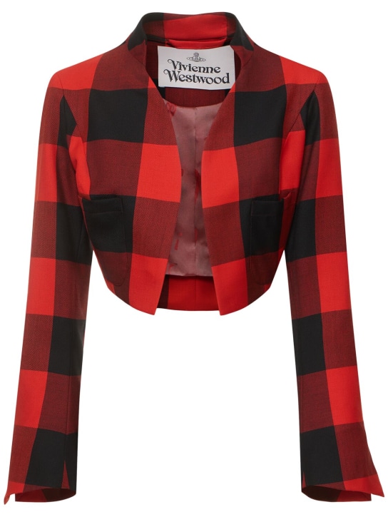 Vivienne Westwood: Chaqueta corta de lana - Rojo/Negro - women_0 | Luisa Via Roma