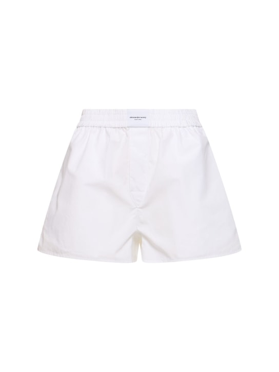 Alexander Wang: Classic cotton boxer shorts - White - women_0 | Luisa Via Roma