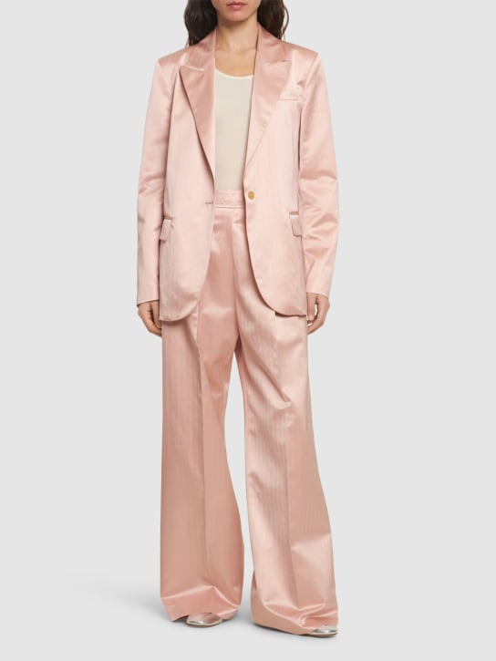 Forte_forte: Chic herringbone tailored jacket - Pink - women_1 | Luisa Via Roma
