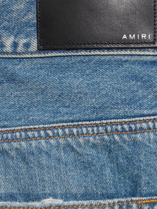 Amiri: Jeans dritti in denim di cotone - Indigo - men_1 | Luisa Via Roma