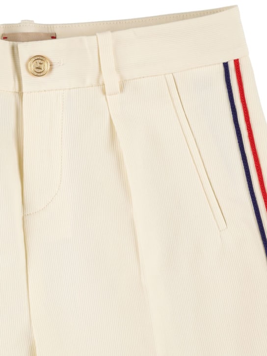 Gucci: Cotton shorts - Off White - kids-boys_1 | Luisa Via Roma