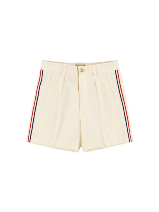 Gucci: Shorts in cotone - Off White - kids-girls_0 | Luisa Via Roma