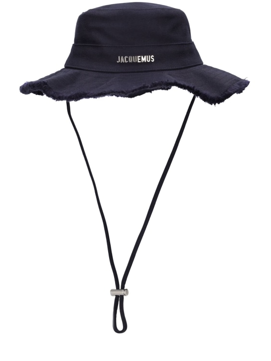 Jacquemus: Le Bob Artichaut cotton bucket hat - Navy - men_0 | Luisa Via Roma