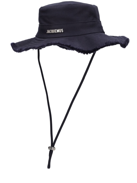 Jacquemus: Le Bob Artichaut cotton bucket hat - Navy - men_1 | Luisa Via Roma