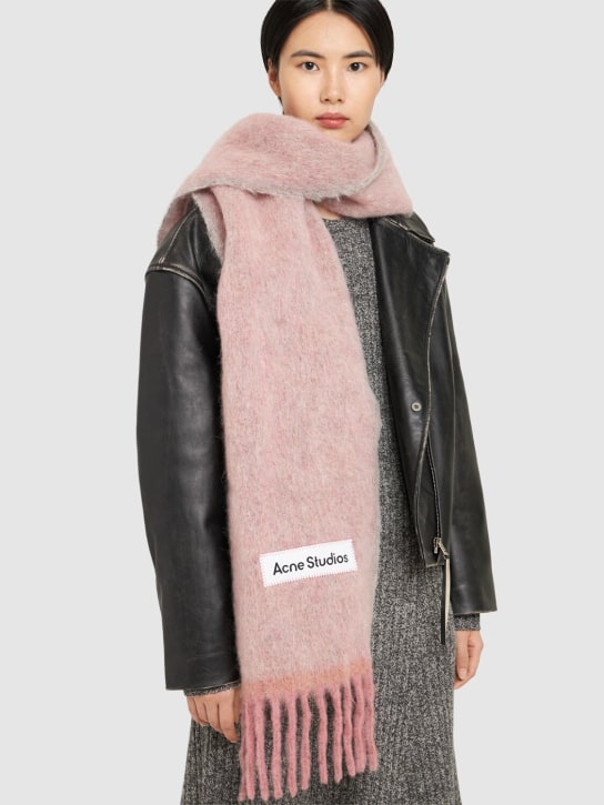Acne Studios: Vally alpaca blend scarf - Dusty Pink - women_1 | Luisa Via Roma