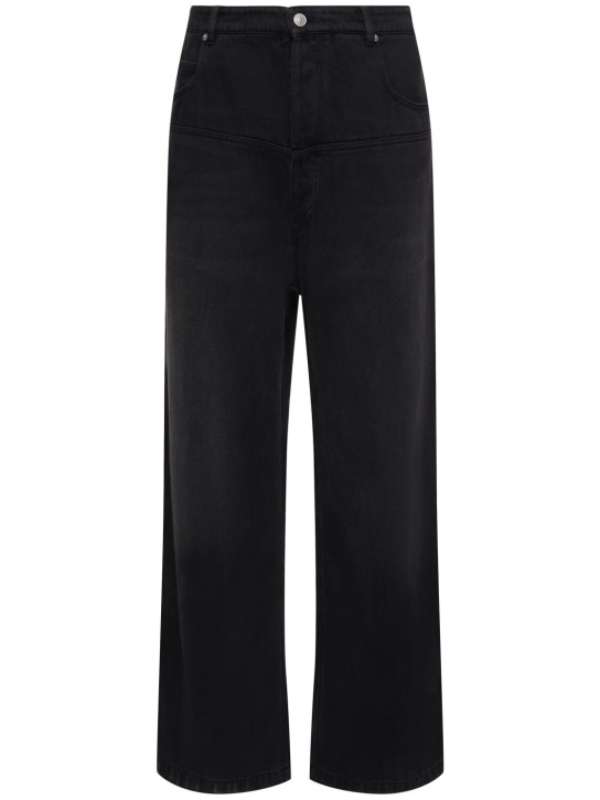 Marant: Teren fluid lyocell & cotton wide jeans - Black - men_0 | Luisa Via Roma
