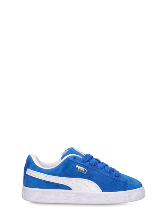 PUMA: Suede XL PS lace-up sneakers - Blue - kids-girls_0 | Luisa Via Roma