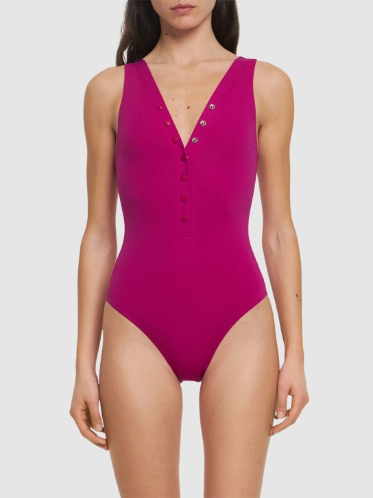 Eres: Icone one piece V-neck swimsuit - Pink - women_1 | Luisa Via Roma
