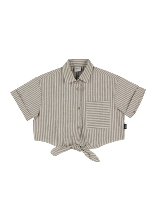 ASPESI: Striped cotton blend shirt - Beige - kids-girls_0 | Luisa Via Roma