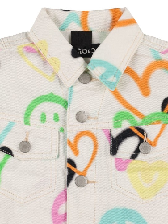 Molo: Printed cotton denim jacket - Multicolor - kids-girls_1 | Luisa Via Roma