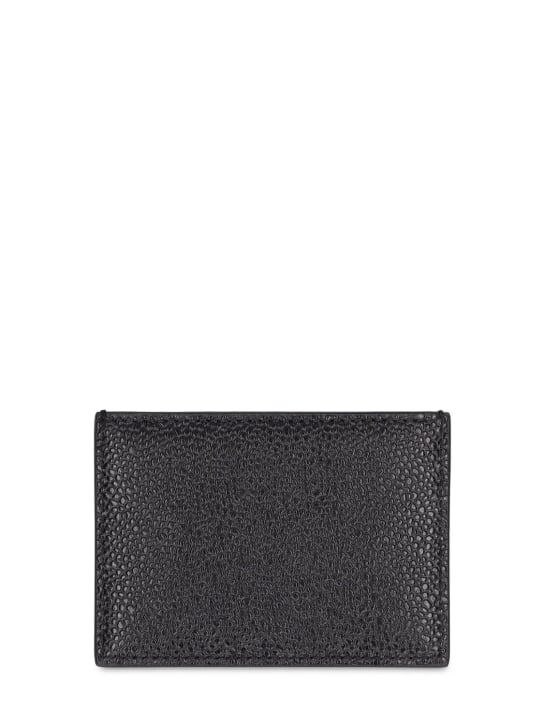 Thom Browne: Single grained leather card holder - men_1 | Luisa Via Roma