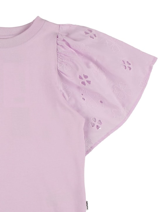 Molo: Organic cotton t-shirt - Light Purple - kids-girls_1 | Luisa Via Roma