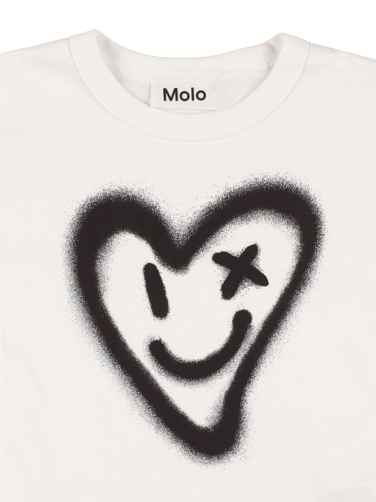 Molo: T-shirt in jersey di cotone organico stampato - Bianco - kids-girls_1 | Luisa Via Roma