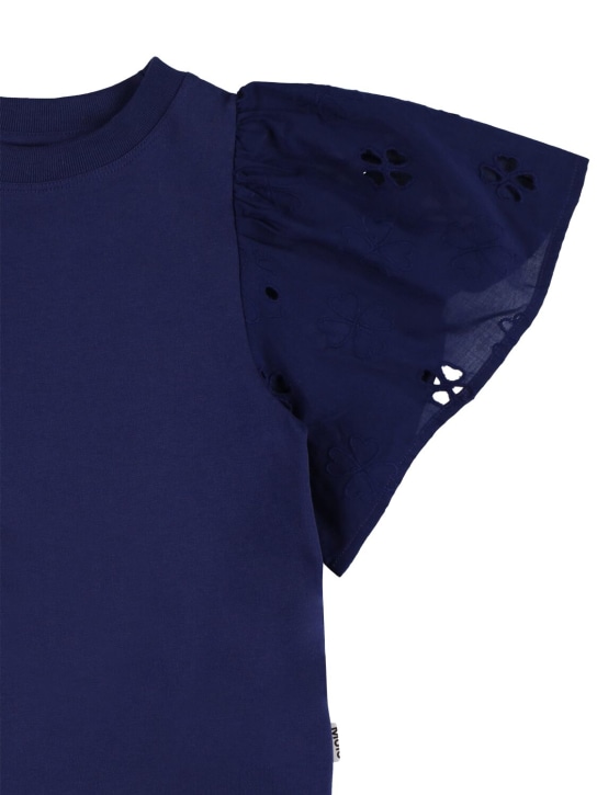 Molo: Camiseta de algodón orgánico - Azul Marino - kids-girls_1 | Luisa Via Roma