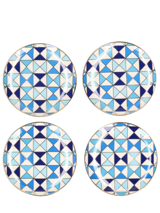 Jonathan Adler: Set of 4 Sorrento porcelain coasters - Blue - ecraft_0 | Luisa Via Roma
