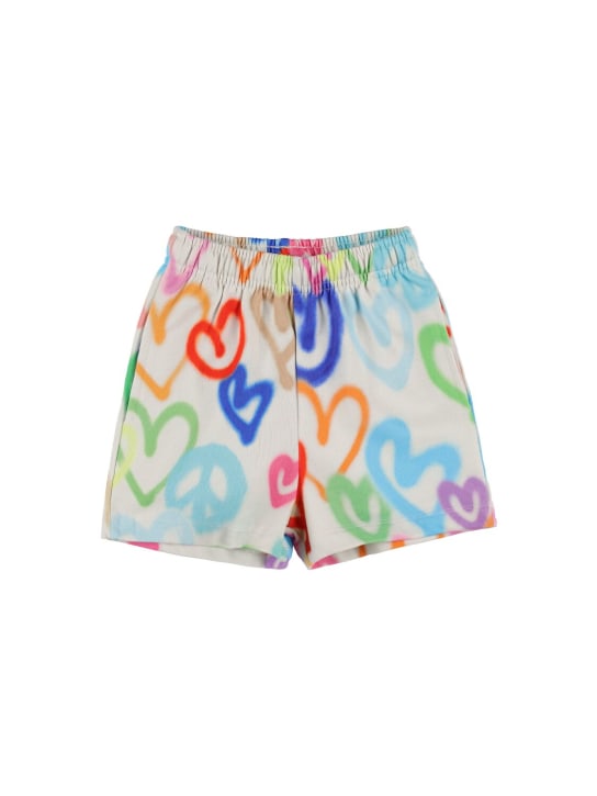 Molo: Printed organic cotton sweat shorts - Multicolor - kids-boys_0 | Luisa Via Roma