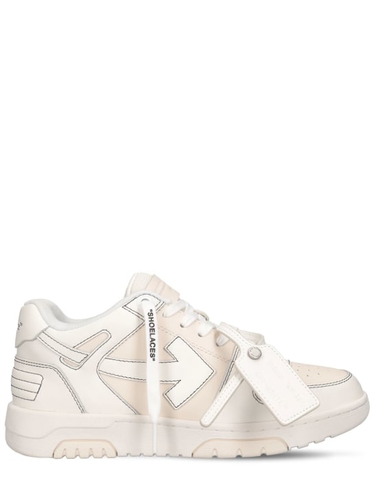 Off-White: 30mm Out Of Office leather sneakers - Cream/White - women_0 | Luisa Via Roma