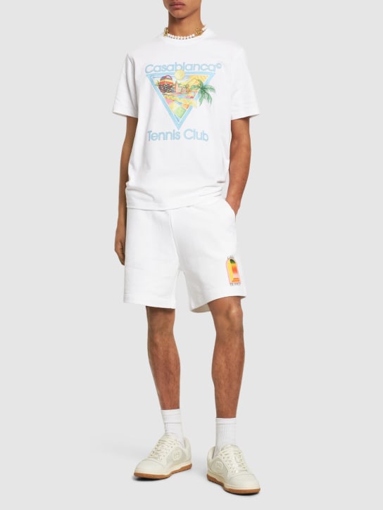 Casablanca: T-shirt en coton biologique Tennis Club - Blanc - men_1 | Luisa Via Roma