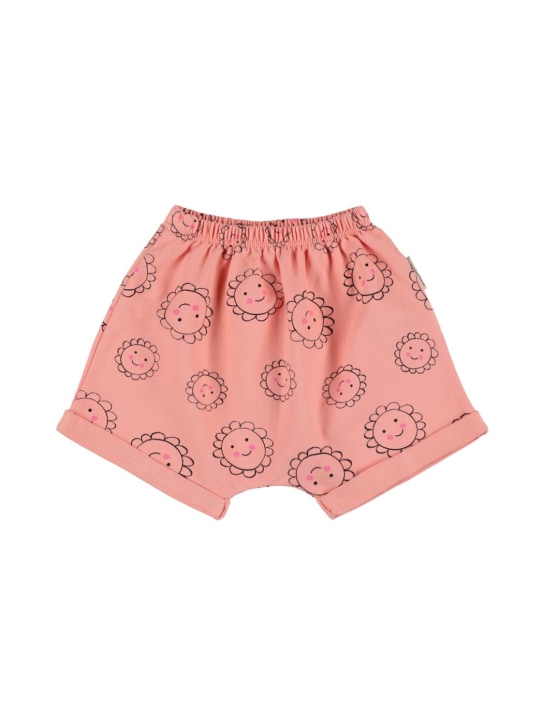 Weekend House Kids: Printed cotton blend sweat shorts - Pink - kids-girls_0 | Luisa Via Roma