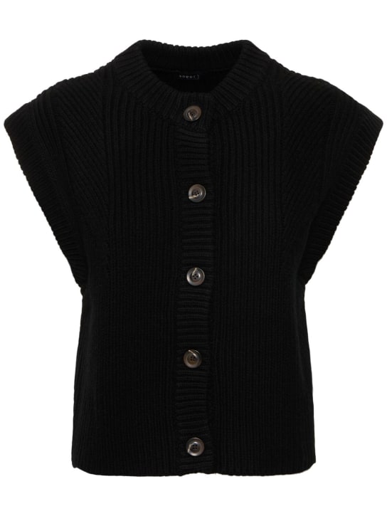Soeur: Amore buttoned wool vest - Black - women_0 | Luisa Via Roma