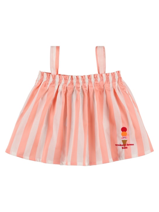 Weekend House Kids: Striped cotton top - Pink/White - kids-girls_0 | Luisa Via Roma