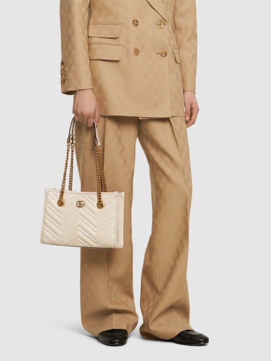 Gucci: Small GG Marmont leather tote bag - Mystic White - women_1 | Luisa Via Roma