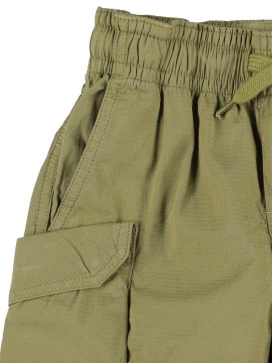 Molo: Cotton cargo shorts - Military Green - kids-boys_1 | Luisa Via Roma